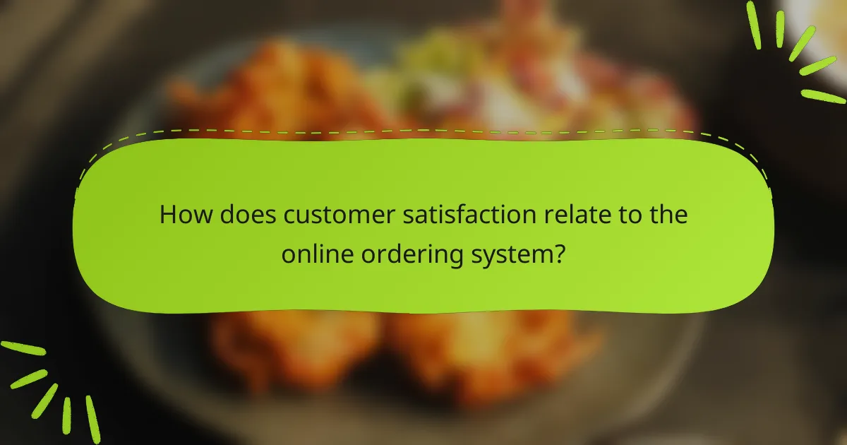 How does customer satisfaction relate to the online ordering system?