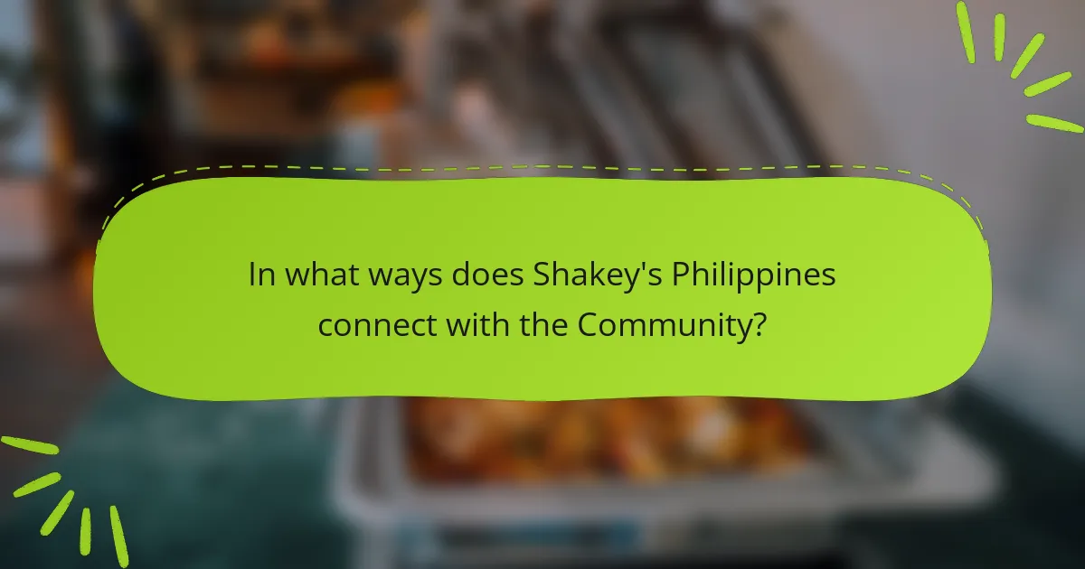 In what ways does Shakey's Philippines connect with the Community?