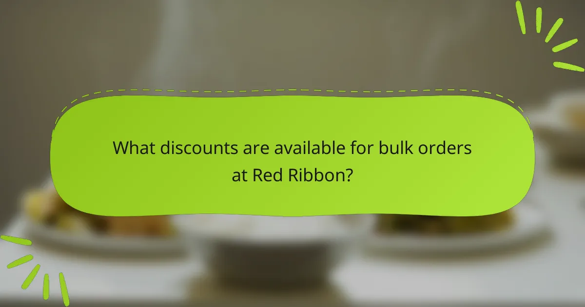 What discounts are available for bulk orders at Red Ribbon?