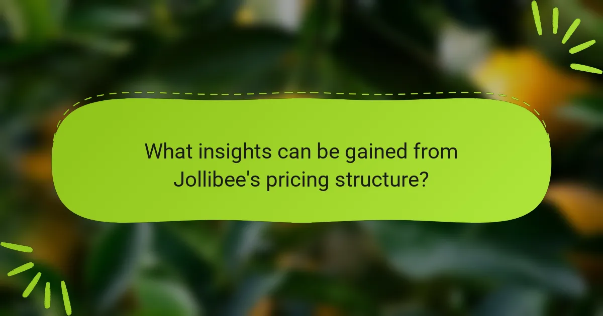 What insights can be gained from Jollibee's pricing structure?