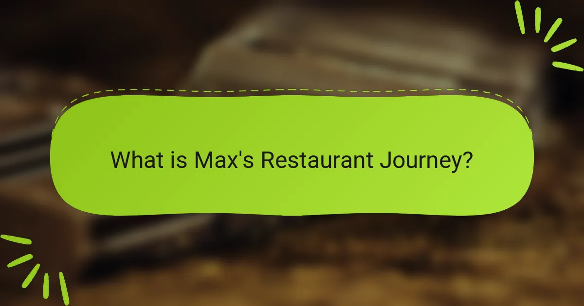 What is Max's Restaurant Journey?