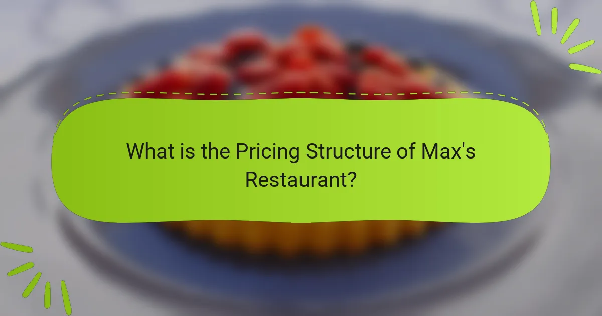 What is the Pricing Structure of Max's Restaurant?